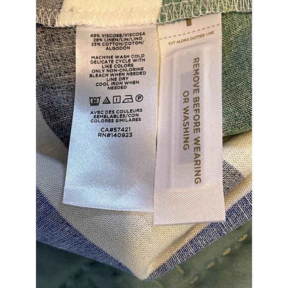 Loft Women Dress XS Multi-Color Striped High Neck Halter Apron A-Line Summer - Picture 6 of 10